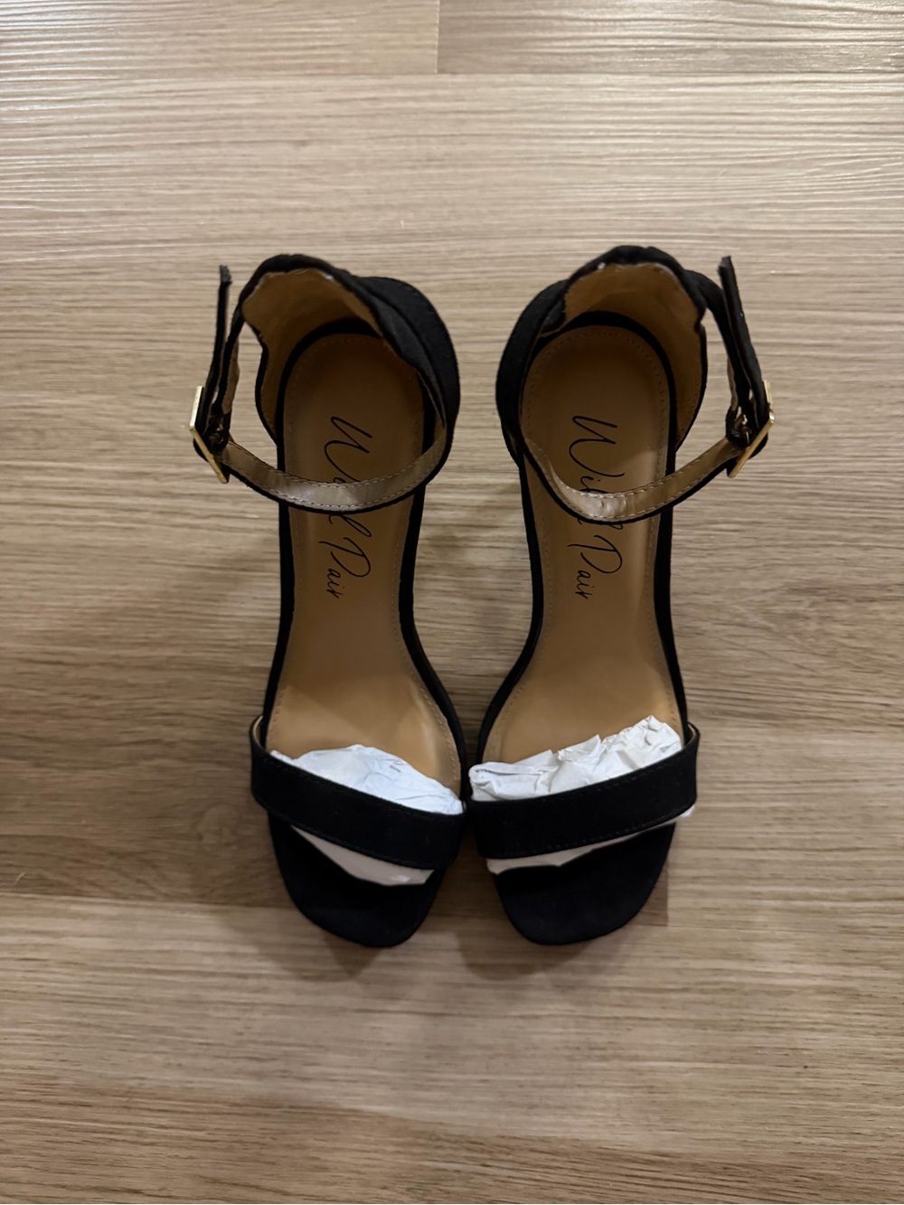 Wild Pair Black Ankle-Strap Heeled Sandals